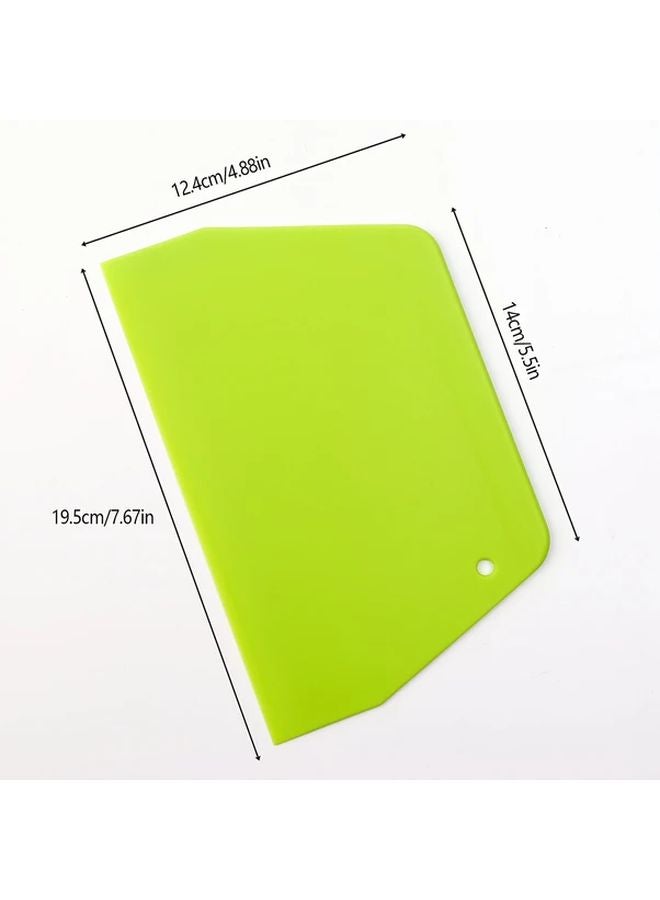 Green Plastic Scraper Cutter Trapezoidal Pan Spatula For Baking Cake Cream - Image 5